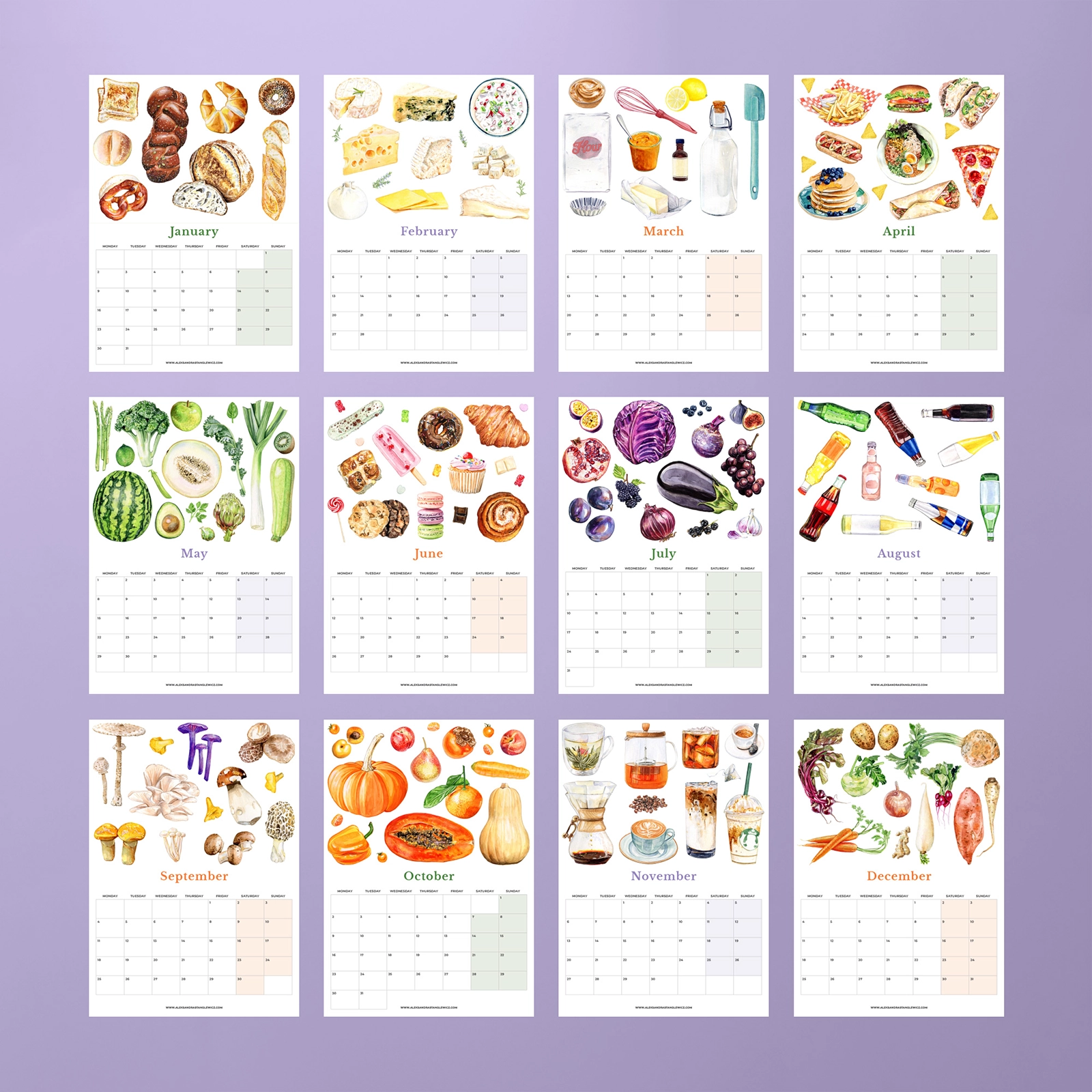 2023 Foodie Wall Calendar